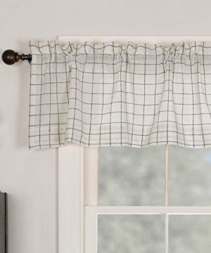 2 Blue White Gingham Check Quilted Patchwork Valances Farmhouse Prairie 78 x 17 