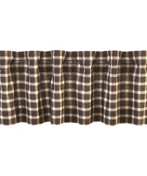 VHC Brands Rustic Lodge Farmhouse Kitchen Window Curtains Rory Valance 16x60 Chocolate Brown 0 300x360