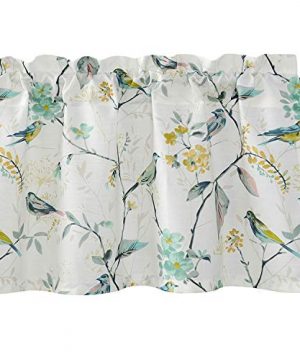 VOGOL Bird Pattern Kitchen Valances For Windows Window Valance Curtains For Living Room Bathroom Pocket Valance 52 Inch Wide By 18 Inch Long 0 300x360