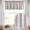 Valance Linen Textured Stripe Pattern Short Curtains For Kitchen Bathroom Rod Pocket Small Window Curtains Treatments 1 Panel 16 Grey On Beige 0 100x100