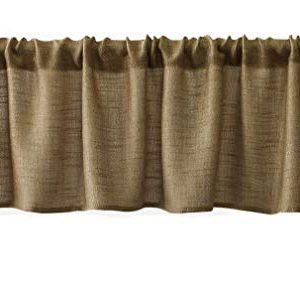 Valea Home Burlap Natural Tan Valance Rod Pocket Window Curtain Valance Rustic Home Decor 56 By 14 Inches 0 300x293