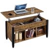 Yaheetech Lift Top Coffee Table With Hidden Compartment Shelf Lift Tabletop DiningCenter Table For Living Room Reception Rustic Brown 41inch L 0 100x100
