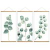Wall26 3 Panel Hanging Poster With Wood Frames Watercolor Style Leaves Ready To Hang Decorative Wall Art 18x36 X 3 Panels 0 100x100