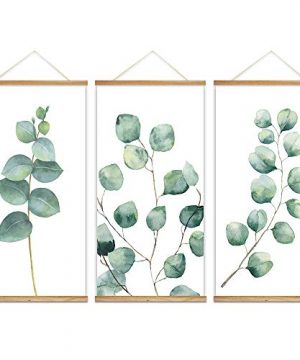 Wall26 3 Panel Hanging Poster With Wood Frames Watercolor Style Leaves Ready To Hang Decorative Wall Art 18x36 X 3 Panels 0 300x360