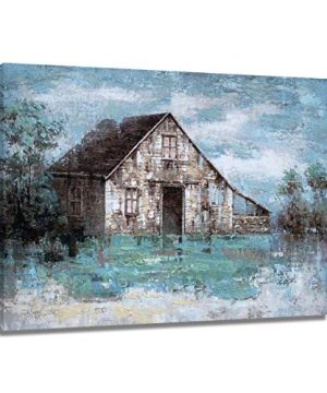 BATRENDY ARTS Rustic Wall Art Farmhouse Living Room Decor Modern Cabin In The Woods Canvas Painting Pictures In Multi Color Designs Framed Artwork 0 300x360