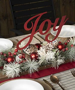Glitzhome Christmas Table Centerpiece 20 Inches Metal Joy Sign Christmas Tabletop Decor With Pine Cone Berries Rustic Home Decor For Table Fireplace Mantel Perfect Cutout Word Sign 0 300x360