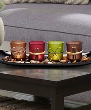 Lamorgift Home Decor Candle Holders Set For Bathroom Decorations Candle Holder Centerpieces For Dining Room Table Living Room Decor Coffee Table DecorLarge Tray With 4 Candle Holders 0 300x360