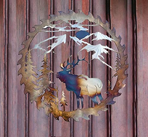 European Style Wood Elk Hanging Ornament Wall Decoration Home Living Room Decor 