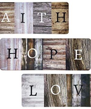 Rustic Farmhouse Faith Hope Love Christian Home Decor Sign Solid Wood 17 X 6 Inspirational Wall Art Signs For Living Room Dining Room Kitchen Bedroom And Home 0 300x360