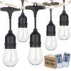 48FT LED Outdoor String Light 2700K Dimmable Patio String Light With Weatherproof Rope Light And 153 Shatterproof Edison Bulbs For Patio Backyard Porch Party And Commercial Lighting 0 100x100