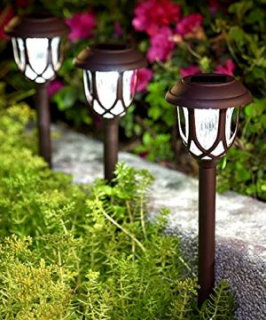 8 Pack Outdoor Solar Lights For Garden Pathway Walkway Driveway Sidewalk Yard Bright Decorative Landscape Lights Solar Powered For Landscape Lighting Brown ColorCool White 0 300x360