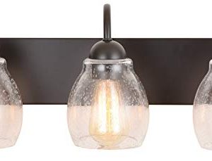 Alice House 205 Farmhouse Vanity Lights Brown Finish Bathroom Lights For Mirror 3 Light Wall Lighting With Seeded Glasses AL9081 W3A 0 300x229