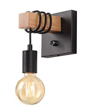 Black Wall Sconces Dimmable LIGHTESS Edison Wall Light With ONOff Dimmer Switch 1 Light Industrial Farmhouse Wall Lamp For Barn Kitchen Living Room LG9928784 0 300x360