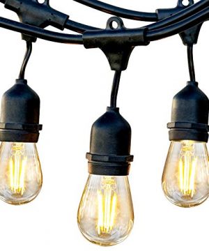 Brightech Ambience Pro Waterproof LED Outdoor String Lights Hanging 1W Vintage Edison Bulbs Create Bistro Ambience On Your Gazebo 24 Ft Commercial Grade Cafe Lights Dimmable 0 300x360