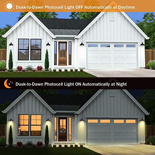 CINOTON Dusk to Dawn Outdoor Wall Sconces, Matte Black Outdoor Farmhouse Barn Light, IP65 Waterproof Porch Light Wall… - Image 4