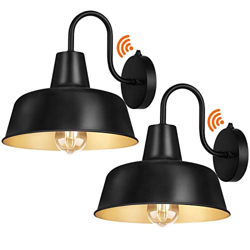 CINOTON Dusk to Dawn Outdoor Wall Sconces, Matte Black Outdoor Farmhouse Barn Light, IP65 Waterproof Porch Light Wall…