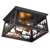 Farmhouse Light Fixture Flush Mount Ceiling Lights126inch 2 Light Rustic Deer Ceiling Light Fixture For Hallway Porch Entryway Foyer Bedroom Kitchen Garage Outdoor Bulb Not Included 0 100x100
