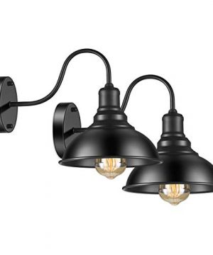 Farmhouse Wall Sconce Industrial Black Wall Sconces Gooseneck Wall Sconces Lighting Wall Mount Lamp Fixtures For Barn Porch Bathroom Bedroom Living Room 2 Pack 0 300x360