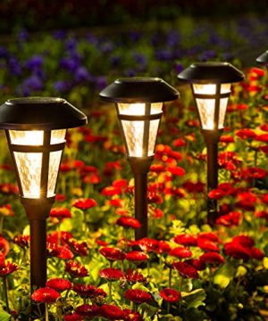 GIGALUMI 6 Pcs Solar Outdoor Lights Bronze Finshed Landscape Path Lights Glass Lamp Waterproof Led Solar Pathway Lights For Lawn Patio Yard Garden Pathway Walkway And Driveway 0 300x360