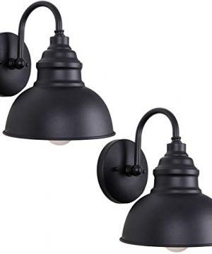 Goalplus Gooseneck Ourdoor Light Fixture For Porch Black Exterior Barn Light With Wall Mount Farmhouse Wall Sconce 2 Pack 9 High LM2935WLA 2P 0 300x360
