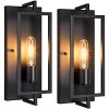 Industrial Wall Sconces Set Of 2 Vintage Wall Light Fixture With E26 Base Matte Black Metal Rustic Wall Mount Lamp Modern Indoor Wall Sconce Lighting For Living Room Bedroom Hallway 0 100x100