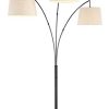 Kira Home Akira 785 3 Light Modern Arc Floor Lamp With Weighted Base 3 Way Switch Oatmeal Shades Oil Rubbed Bronze Finish 0 100x100