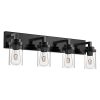 MELUCEE 4 Light Vanity Lights Over Mirror Farmhouse Bathroom Light Fixtures Black With Clear Glass Shade Industrial Wall Mount Lamp For Bedroom Kitchen Hallway 0 100x100