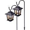 Metal Hanging Solar Pathway Lights 374 Inch 20 Lumen Aluminum Solar LED Lights Anti Frost Waterproof With 2 Shepherd Hooks Outdoor Decorative 2 Pack With One Extra Edison LED Bulb 0 100x100