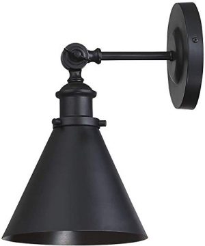Modern Farmhouse Matte Black Barn Light With A Metal Conical Shade Vintage Retro Wall Sconce 0 300x360