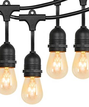 Outdoor String Lights Weatherproof Strand Edison 151 Bulbs 50FT UL Listed Heavy Duty Decorative Cafe Market Patio Lights For Bistro Garden Porch 0 300x360