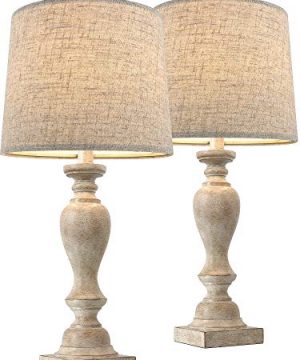PORTRES 245 Table Lamp Set Of 2 For Bedroom Table Desk Lamps For Living Room Kids Room Study Room Office Rustic Table Lamps Resin 0 300x360