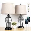 Set Of 2 Touch Control Table Lamp With USB Ports 3 Way Dimmable Farmhouse Bedside Nightstand Lamps Fabric Shade For Bedroom Living Room End Tables LED Bulbs Included 0 100x100