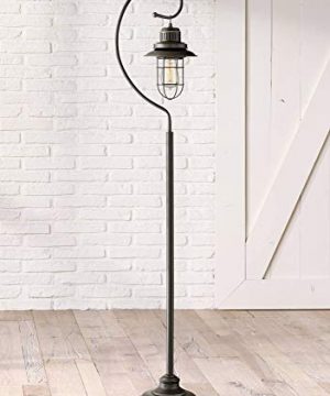 Ulysses Rustic Farmhouse Industrial Lantern Floor Lamp Oil Rubbed Bronze Metal Cage Dimmable LED Antique Edison Bulb Decor For Living Room Reading Franklin Iron Works 0 300x360