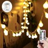 WERTIOO 33ft 100 LEDs Battery Operated String Lights Globe Fairy Lights With Remote Control For OutdoorIndoor BedroomGardenChristmas Tree8 ModesTimer Warm White 0 100x100
