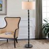 WINGBO Industrial Floor Lamp With Painted Black Finish Modern Floor Lamp With E26 Socket Antique Style Fabric Shade 1pc 9W LED Bulb Included 0 100x100