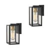 Zeyu Outdoor Wall Lights 2 Pack Exterior Wall Sconces Black And Gold Finish With Clear Glass 02A150 2PK BK 0 100x100