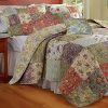 5pc Cottage Country Floral Patchwork Reversible Cotton Quilt Set FullQueen Size 0 100x100