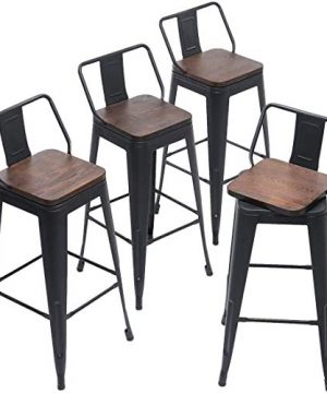Andeworld 26 Inch Swivel Bar Stools Set Of 4 Counter Height Stools Industrial Metal Barstools 26 Inch Black 0 300x360