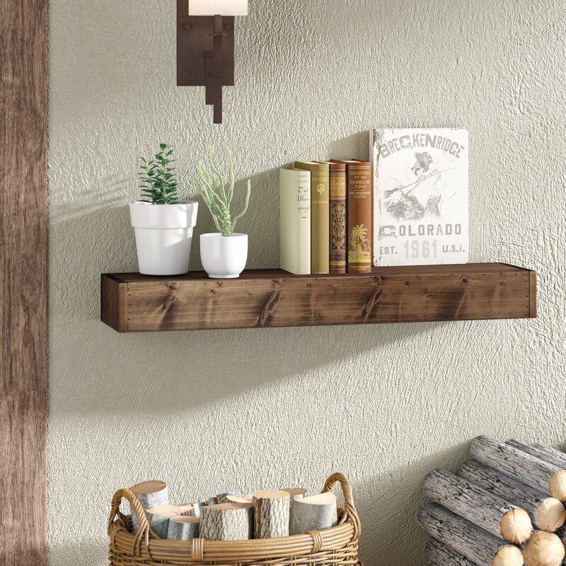 Ascenza+Pine+Solid+Wood+Floating+Shelf