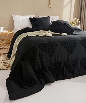 Black Twin Comforter SetBoho Comforter Set Soft Black Comforter Lightweight Microfiber Inner Fill Yellow Bedding 2 Pieces With Pillow Shams Black TwinTwin XL 0 300x360