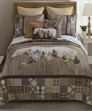 Donna Sharp Twin Bedding Set 2 Piece Chimera Bear Lodge Quilt Set With Twin Quilt And Standard Pillow Sham Machine Washable 0 300x360