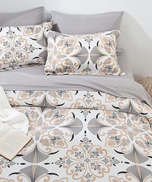 EMME Twin Comforter Set Bed In A Bag 5 Pieces Floral Printed Alternative Bedding Comforter With Sheets Ultra Soft Brushed Microfiber Comforter Set For All Season TwinTwin XL White 0 300x360