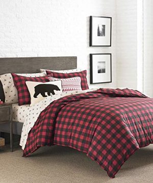 Eddie Bauer Home Mountain Collection 100 Cotton Soft Cozy Premium Quality Plaid Comforter With Matching Shams 3 Piece Bedding Set Twin Scarlet Red 0 300x360
