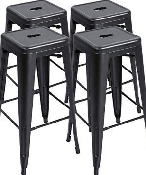 Furmax 30 Inches Metal Bar Stools High Backless Stools Indoor Outdoor Stackable Stools Set Of 4 Black 0 300x360