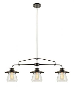 Globe Electric 64845 Nate 3 Light Pendant Oil Rubbed Bronze Clear Glass Shades 0 300x360