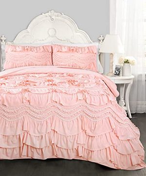 Lush Decor Kemmy Quilt Ruffled Textured 2 Piece Twin Size Bedding Set PeachBlush 0 300x360