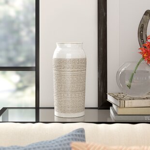Mendota+Beige+Ceramic+Table+Vase