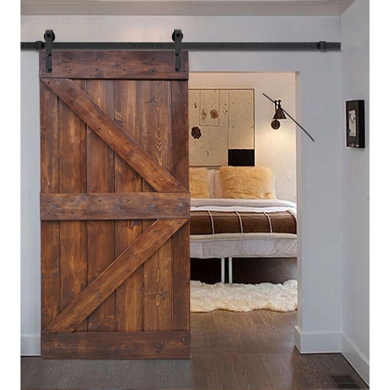 Paneled+Wood+Painted+Barn+Door+with+Installation+Hardware+Kit