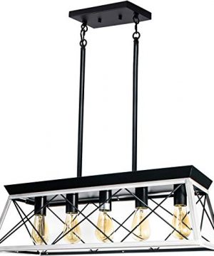 SUNEASY 5 Light Farmhouse Pendant Light Fixture Kitchen Island Lighting Rustic Ceiling Chandeliers For Dining Room Bedroom Living Room 0 300x360