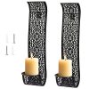 Wall Sconce Candle Holder Wall Sconces Set Of 2 For Pillar Candles Farmhouse Wall Mounted Candle Holders Black Metal Wall Sconces Decor For Living Room Bathroom Dining RoomCandles Excluded 0 100x100